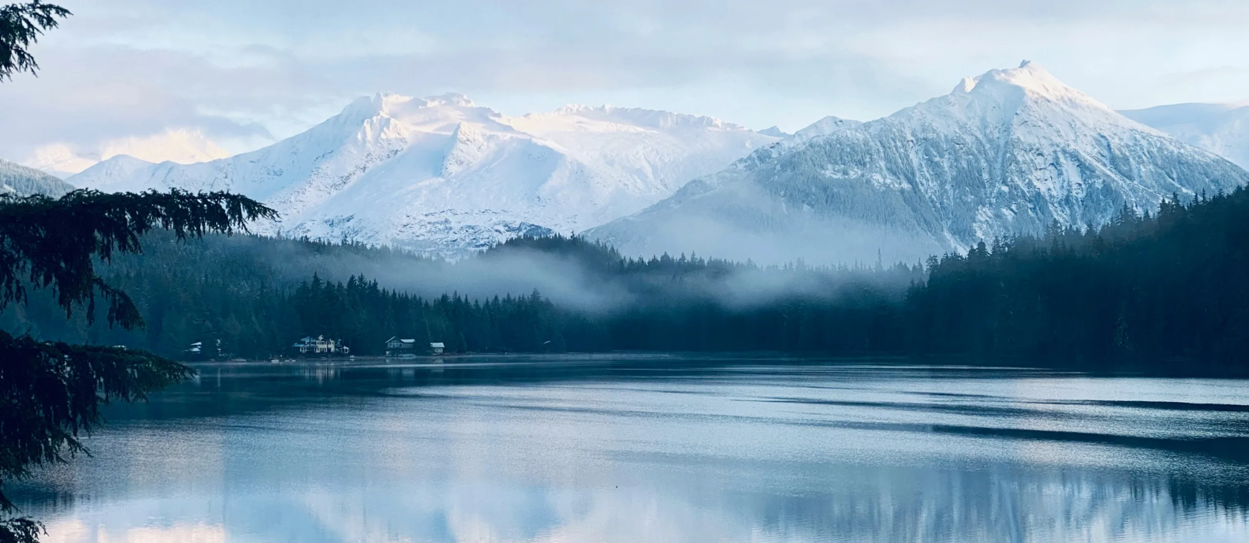 Image of mountains in Alaska from the offices of Alaska Permanent Fund Corporation