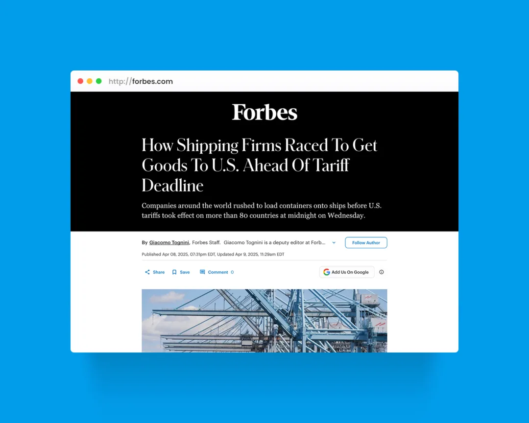 Forbes coverage that Gregory worked on for Descartes Systems Group