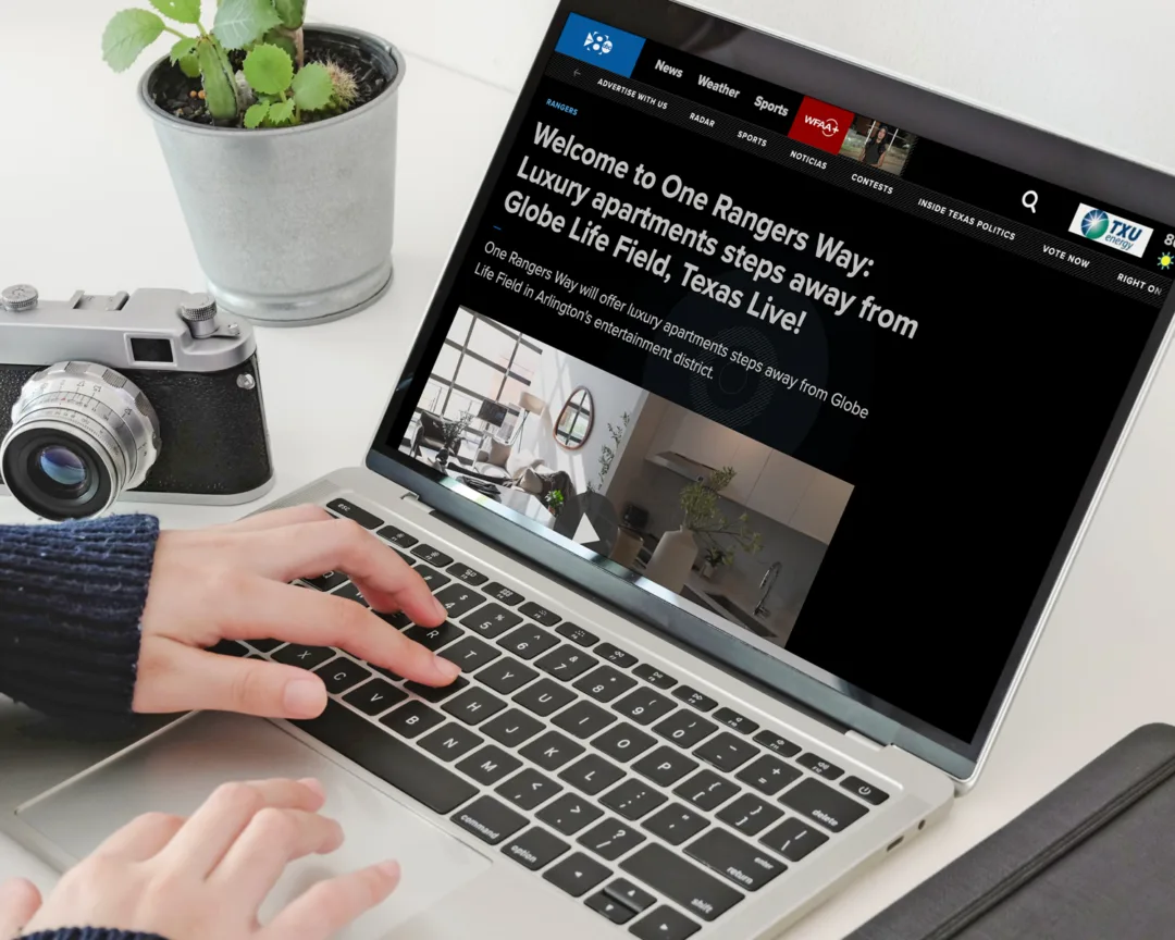 Media coverage example on a laptop that Gregory secured for One Rangers Way