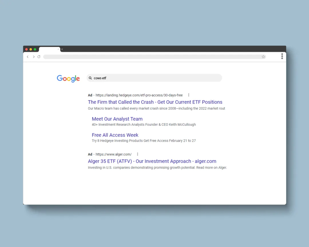 Image of Pacer ETFs SEM Ads on Google Ads