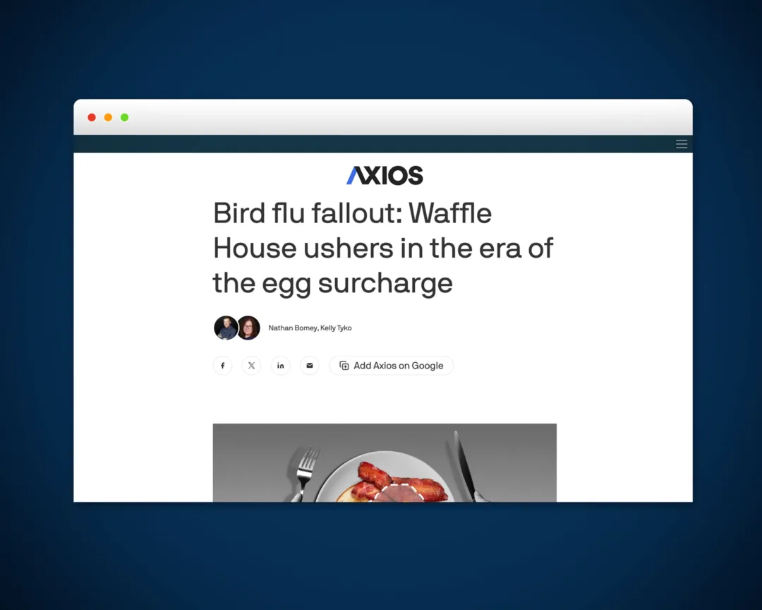 Example of media coverage from Axios for RELEX