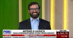 Procure_ETF Marketing Memo Andrew Chanin of ProcureAM appearing on Fox Business during the Artemis II Moon mission launch coverage.
